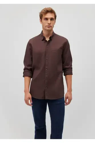 Jigarrang ko'ylak Regular Fit / Oddiy Kesim 02110 - 5