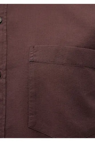 Jigarrang ko'ylak Regular Fit / Oddiy Kesim 02110 - 3