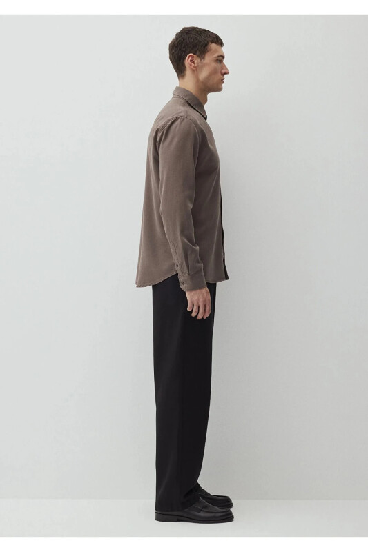 Jigarrang Tencel TM Lyocell ko'ylagi Regular Fit / - 1