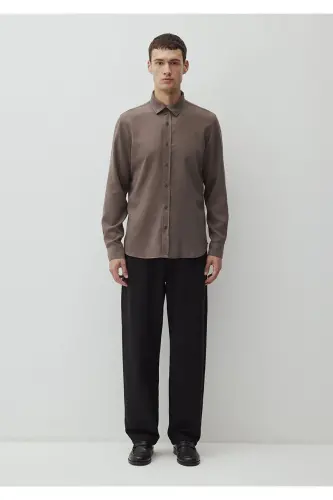 Jigarrang Tencel TM Lyocell ko'ylagi Regular Fit / - 4