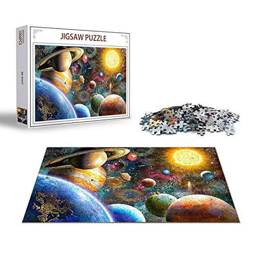 Jigsaw Puzzles 1000 dona kattalar uchun, oilalar uchun (Kosmik sayohatchi, Quyosh tizimi) Parcha-parcha mukammal birlashtirilgan - 2