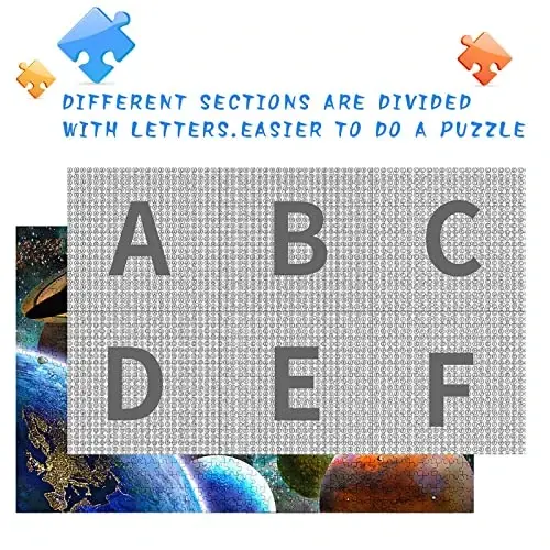 Jigsaw Puzzles 1000 dona kattalar uchun, oilalar uchun (Kosmik sayohatchi, Quyosh tizimi) Parcha-parcha mukammal birlashtirilgan - 3