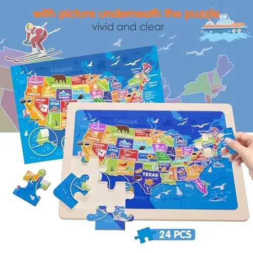 Jigsaw Puzzles Qizlar uchun yog'och jumboqlar 3-5 yosh Unicorn Mermaid Princess Fairy Puzzle Maktabgacha ta'lim Brain Teaser Boards O'yinchoqlar 3 4 5 6 yoshli bolalar uchun sovg'alar 4 Packs 24 dona - 5