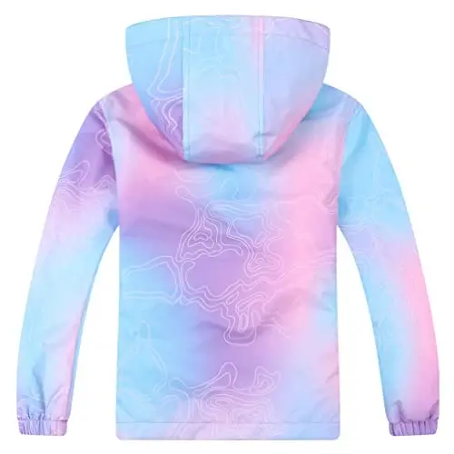 Jingle Bongala Kids Waterproof Rain Jackets Lightweight Raincoats Fleece & Knitted Lining Hooded Windbreaker for Boys Girls - 2