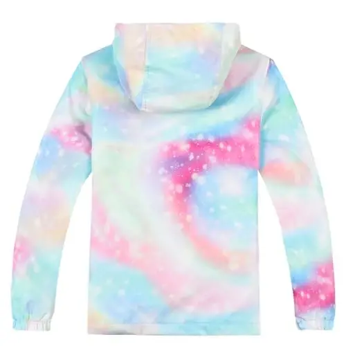 Jingle Bongala Kids Waterproof Rain Jackets Lightweight Raincoats Fleece & Knitted Lining Hooded Windbreaker for Boys Girls - 2