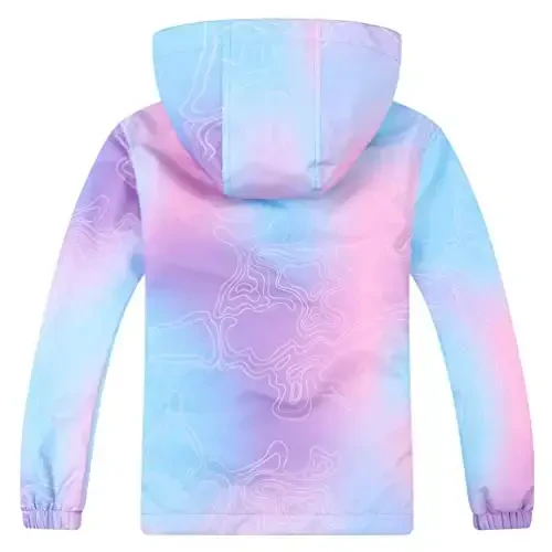 Jingle Bongala Kids Suv o'tkazmaydigan yomg'ir kurtkalari Yengil yomg'ir paltolari Fleece & Triko astarli Kapüşonlu shamoldan saqlovchi o'g'il bolalar qizlar uchun - 2