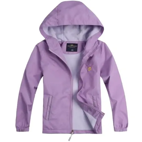 Jingle Bongala Kids Waterproof Rain Jackets Lightweight Raincoats Fleece & Knitted Lining Hooded Windbreaker for Boys Girls - 1