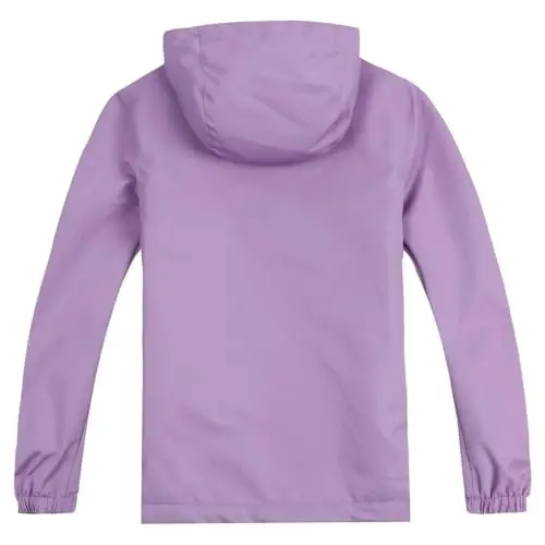 Jingle Bongala Kids Waterproof Rain Jackets Lightweight Raincoats Fleece & Knitted Lining Hooded Windbreaker for Boys Girls - 3
