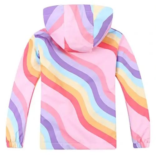 Jingle Bongala Kids Waterproof Rain Jackets Lightweight Raincoats Fleece & Knitted Lining Hooded Windbreaker for Boys Girls - 3