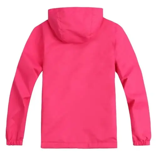 Jingle Bongala Kids Waterproof Rain Jackets Lightweight Raincoats Fleece & Knitted Lining Hooded Windbreaker for Boys Girls - 3