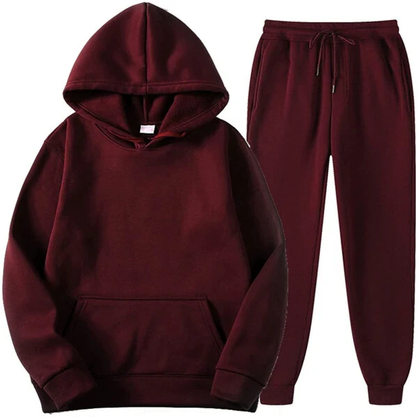 JINMGG Womens Clearance Plus Size Pants 2PCS Outfits Men's and Women's Sports Tracksuits Long Sleeve Pullover Hoodies Sweatshirt and Sweatpants Fall Winter Suit Wine XXXL - OMEXRY