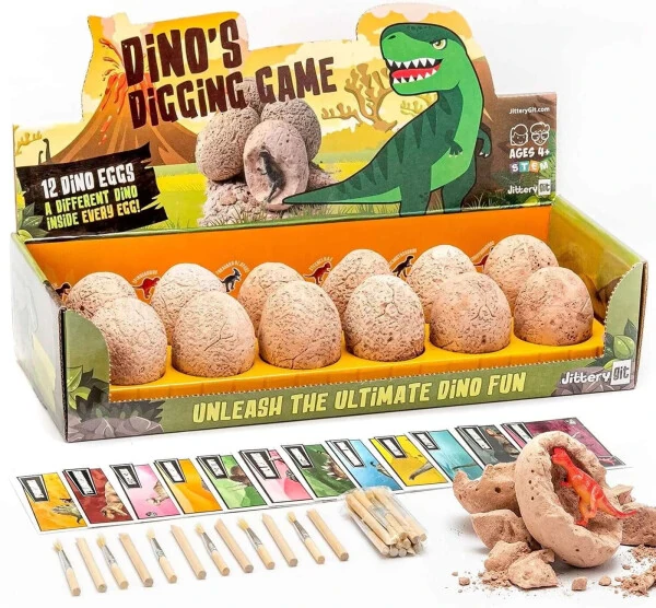 JitteryGit Dinosaur Tuxumlari Stem Toys for Boys, Dino Qazish Qazilmalar 3 4 5 6 7 yoshdagilar uchun - JITTERYGIT