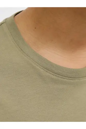 J&J Bisiklet Yaka Günlük Tişört-Khaki - 3