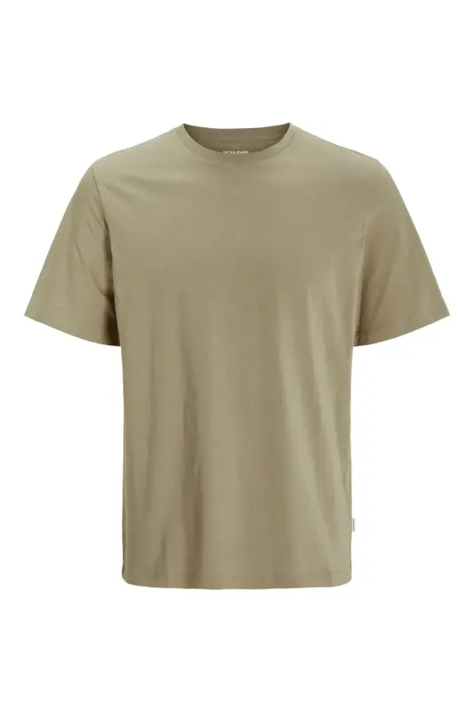 J&J Bisiklet Yaka Günlük Tişört - Khaki-Corian - 2