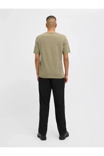 J&J Bisiklet Yaka Günlük Tişört - Khaki-Corian - 8