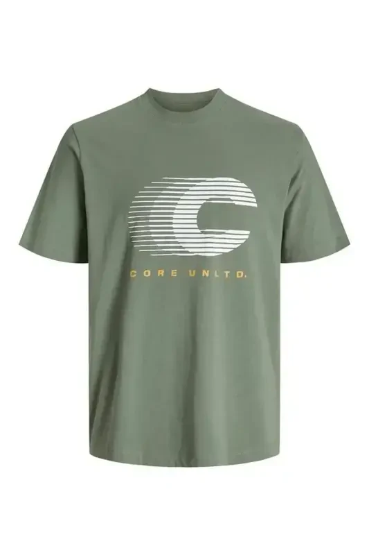 J&J Erkak Logo Bosmali Futbolka Yashil-Sea Spray Green - 2