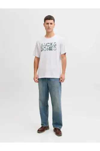 Jjejeff Logo Tee Ss Sn Beyaz Erkek T-Shirt 12288536 - Beyaz-Jjejeff - JACK & JONES (1)