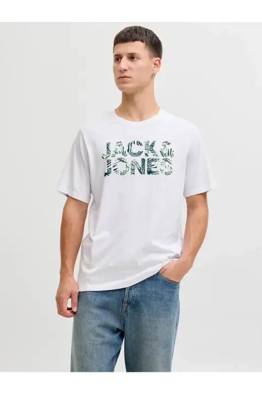 Jjejeff Logo Tee Ss Sn Beyaz Erkek T-Shirt 12288536 - Beyaz-Jjejeff - 1