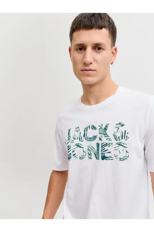 Jjejeff Logo Tee Ss Sn Beyaz Erkek T-Shirt 12288536 - Beyaz-Jjejeff - 3