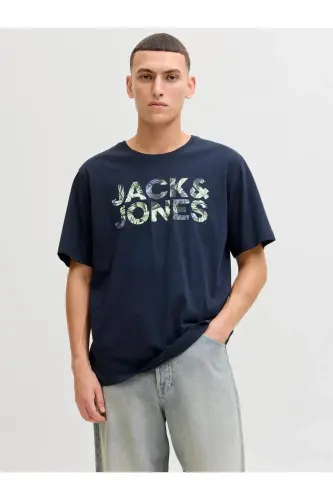 Jjejeff Logo Tee Ss Sn Lacivert Erkek T-Shirt 12288536 - Lacivert-Jjejeff 