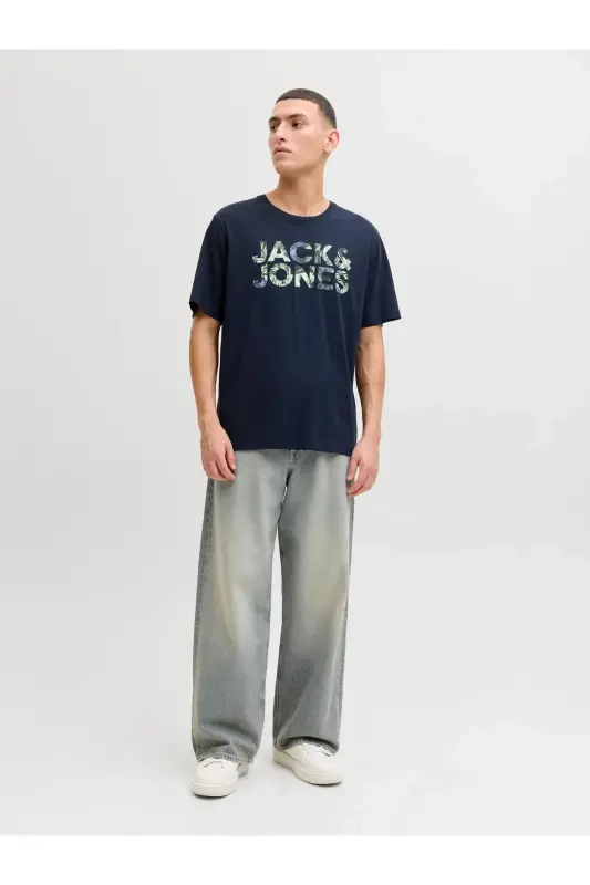 Jjejeff Logo Tee Ss Sn Lacivert Erkek T-Shirt 12288536 - Lacivert-Jjejeff - 2