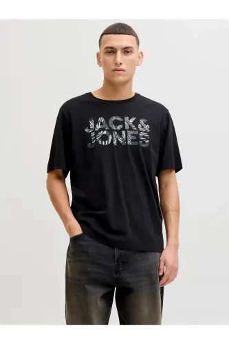 Jjejeff Logo Tee Ss Sn Siyah Erkek T-Shirt 12288536 - Siyah-Jjejeff - 1