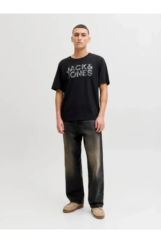 Jjejeff Logo Tee Ss Sn Siyah Erkek T-Shirt 12288536 - Siyah-Jjejeff - 2