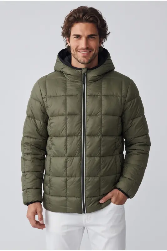 J&J Erkek JJBROOKPAYNE Çift Taraflı Parka Mont Ceket Siyah Haki - Siyah Payne - 3