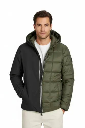 J&J Erkek JJBROOKPAYNE Çift Taraflı Parka Mont Ceket Siyah Haki - Siyah Payne - 8