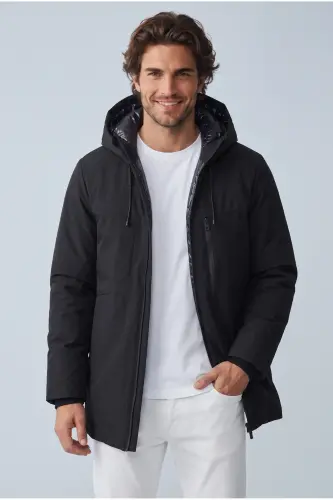 J&J Erkek PAYNE Soğuk Geçirmez Ceket Parka Mont Siyah - Payne Black - Jack & Jones (1)