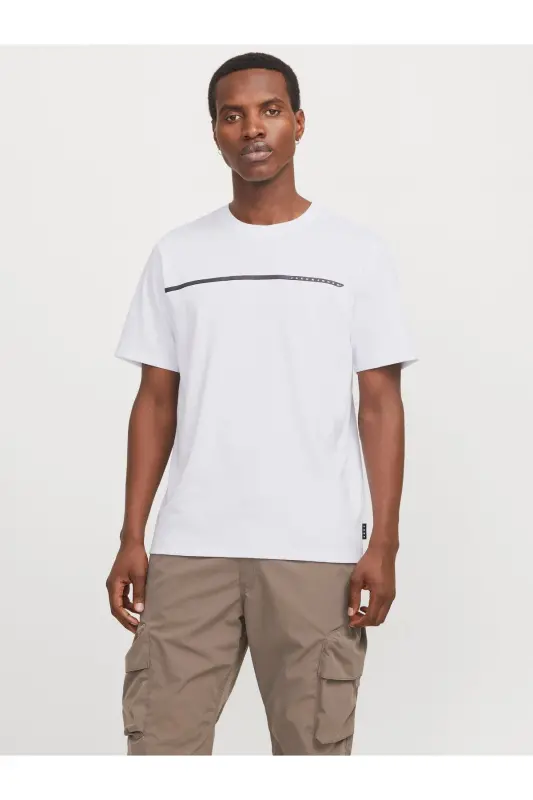 J&J JCOFUSION Crew Neck Men's T-Shirt Black-White-Fusion - 5