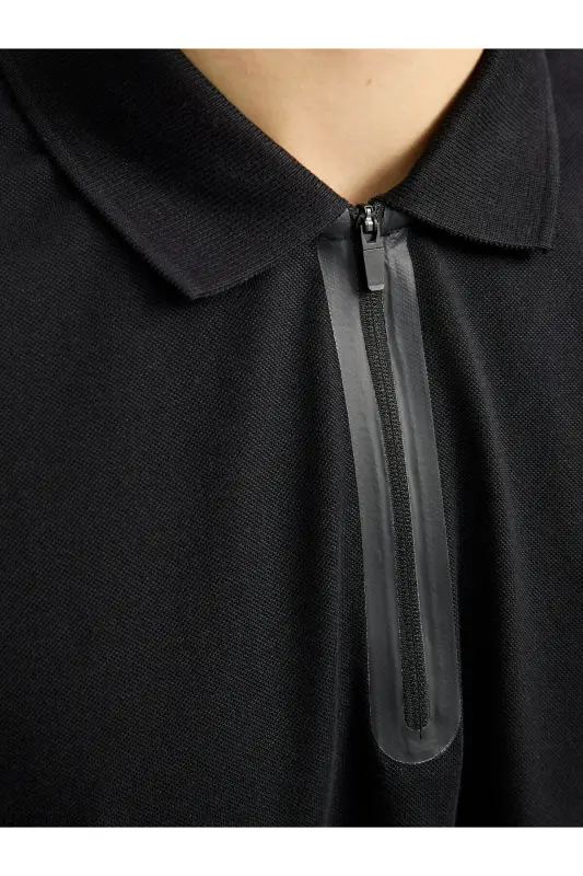 J&J JCOFUSION Pique Polo Yaka Erkek Premium Tişört Siyah-Pike - 4