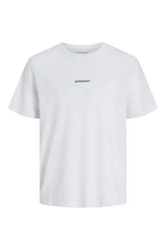 J&J JJMINE Erkek Logolu Arkası Baskılı Tişört Beyaz A1111 - White - Mine - Jack & Jones (1)