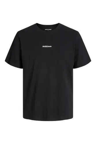 J&J JJMINE Erkek Logolu Sırt Baskılı Tişört Siyah A0000 - Siyah-Mine - Jack & Jones (1)