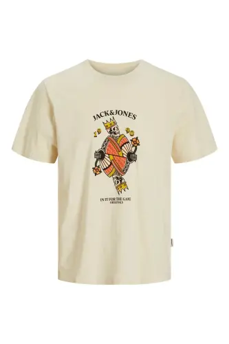 J&J JORANATOMY SKULL Erkek Logo Baskılı Tişört Antique White A0000 - Antique White-Down - JACK & JONES (1)