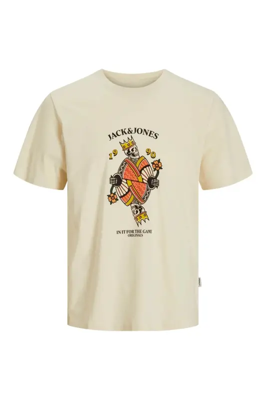 J&J JORANATOMY SKULL Erkek Logo Baskılı Tişört Antique White A0000 - Antique White-Down - 2