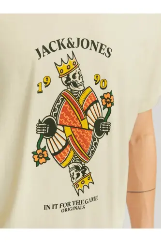 J&J JORANATOMY SKULL Erkek Logo Baskılı Tişört Antique White A0000 - Antique White-Down - 8