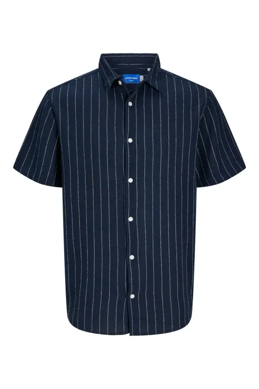 J&J JORJOSHUA Erkek Kısa Kol Gömlek Lacivert 12262660-Sky Captain - 2