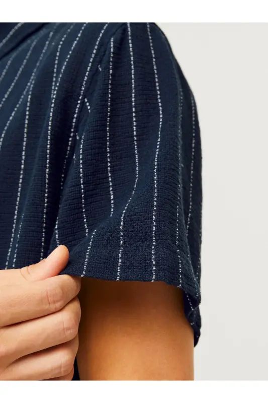 J&J JORJOSHUA Erkek Kısa Kol Gömlek Lacivert 12262660-Sky Captain - 5