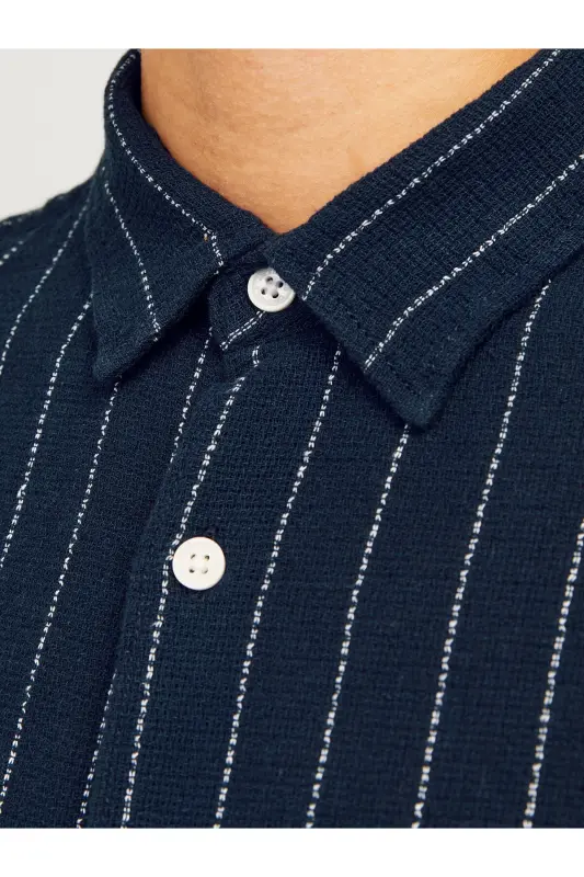 J&J JORJOSHUA Erkek Kısa Kol Gömlek Lacivert 12262660-Sky Captain - 6