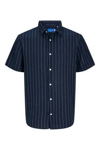 J&J JORJOSHUA Erkek Kısa Kol Gömlek Lacivert 12262660-Sky Captain - JACK & JONES (1)