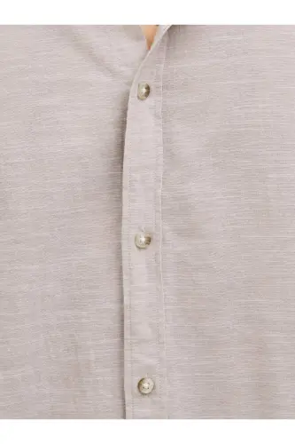 J&J Lifestyle Trendy Fashion Erkek Günlük Hakim Yaka Gömlek - Bej / Crokery - 12