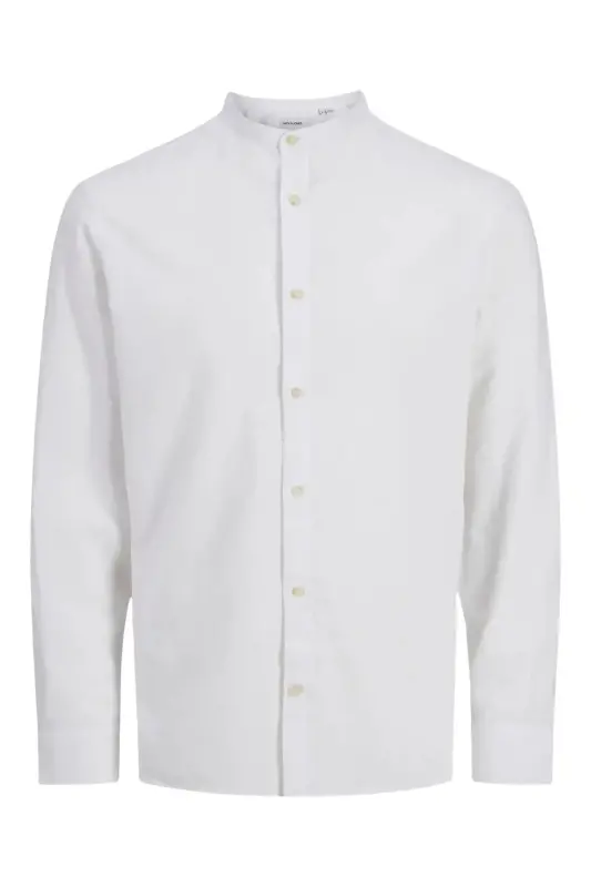 J&J Lifestyle Trendy Fashion Erkek Günlük Hakim Yaka Gömlek-Beyaz / Summer Fig - 2