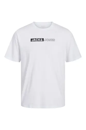 J&J Logo Bisiklet Yaka Günlük Tişört-White - JACK & JONES (1)