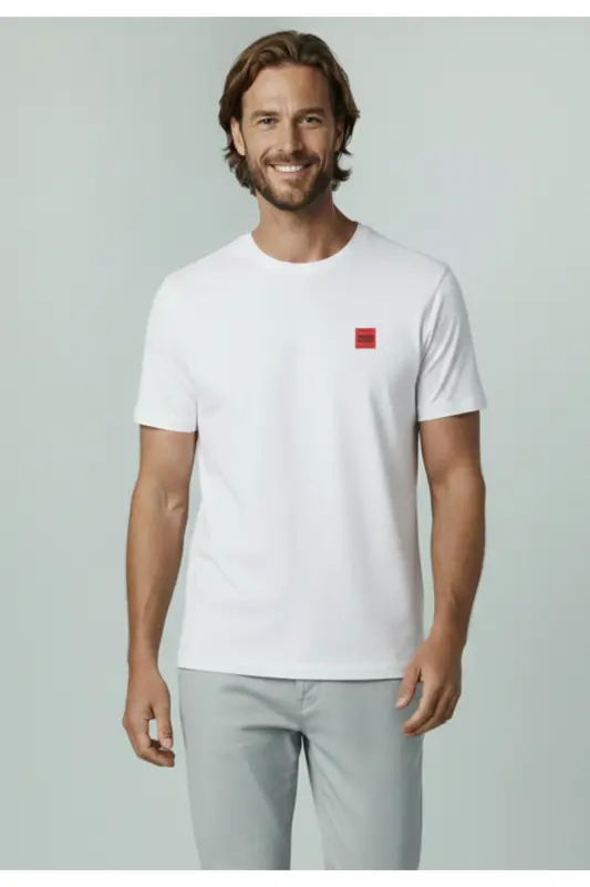 J&J Logo T-Shirt mit Rundhalsausschnitt für den Alltag - Weißer Brandy - 4