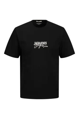J&J T-Shirt Erkek Logo Baskılı Tişört Black Brandy - Black-Brandy Crew - Jack & Jones (1)