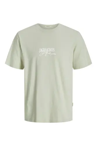 J&J T-Shirt Erkek Logo Baskılı Tişört Green Brandy - Green-Brandy Crew - Jack & Jones (1)