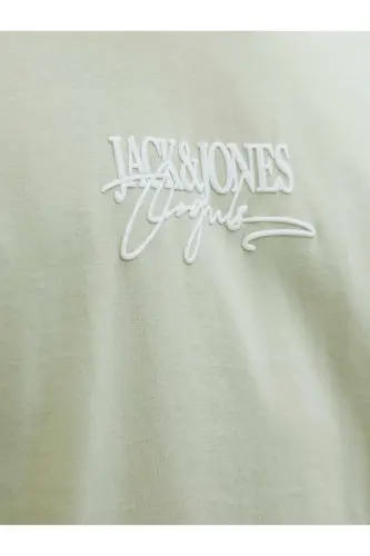 J&J T-Shirt Erkek Logo Baskılı Tişört Green Brandy - Green-Brandy Crew - 3