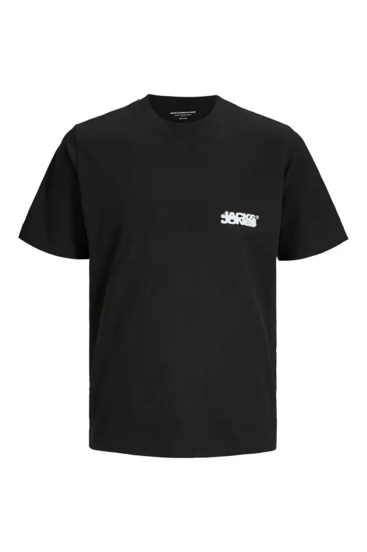 J&J T-Shirt Men's Logo Printed T-Shirt Black Black-Black - 2