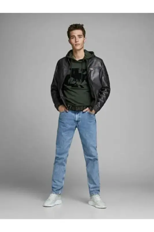 J&J Trend Rüzgar Geçirmez Pu Deri Biker Mont Siyah-Rocky Siyah - 7